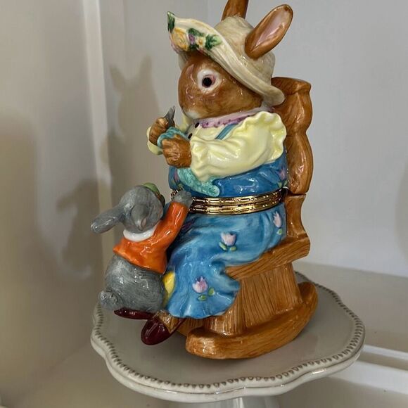 Large Mother Bunny Trinket Box NEW - Picture 4 of 9